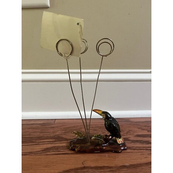 Enamel Parrot Card Photo Holder - Picture 2 of 4
